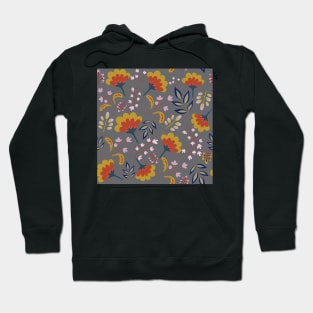 Folksy Flowers - Cherry blossoms and Marigold Hoodie